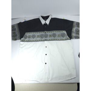 Vintage West Adventure Metal Button Western‎ Shirt Size XXL CowboyCore Rodeo